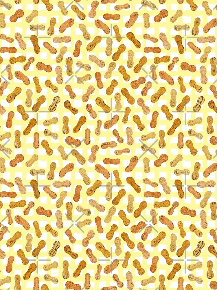 Peanuts  on yellow gingham by natalievmason