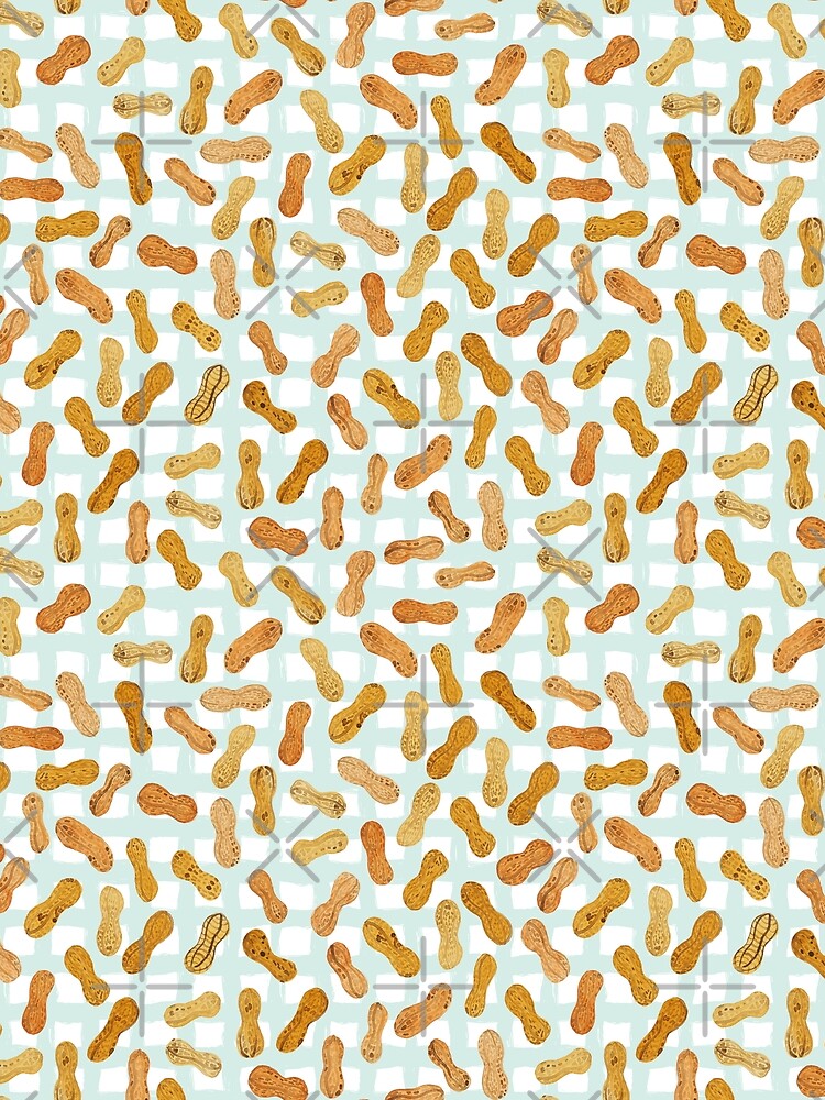 Peanuts  on blue gingham by natalievmason
