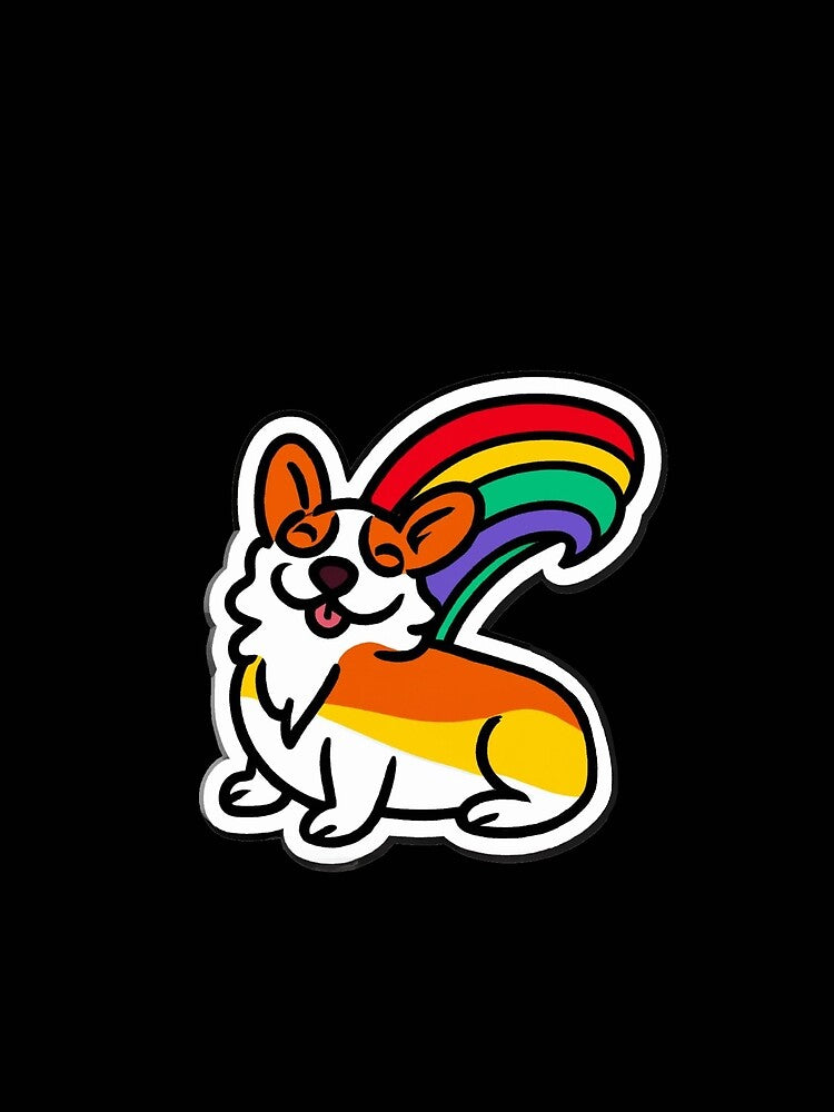 Rainbow Corgi Smile by JandyDesign