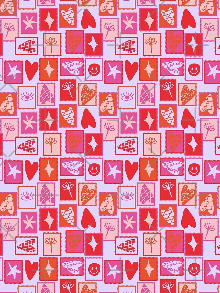 Retro Groovy Faces & Flowers Pattern by KaosK