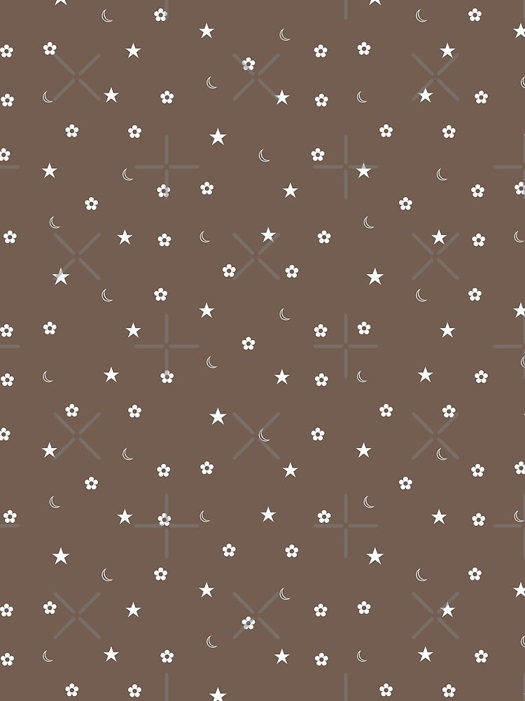 flowers moons stars - brown by starcies