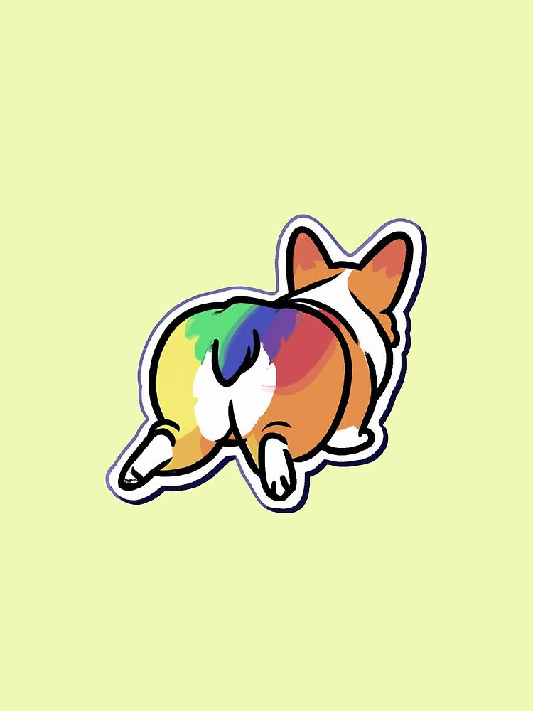 Rainbow Corgi Fluffy Butt by JandyDesign
