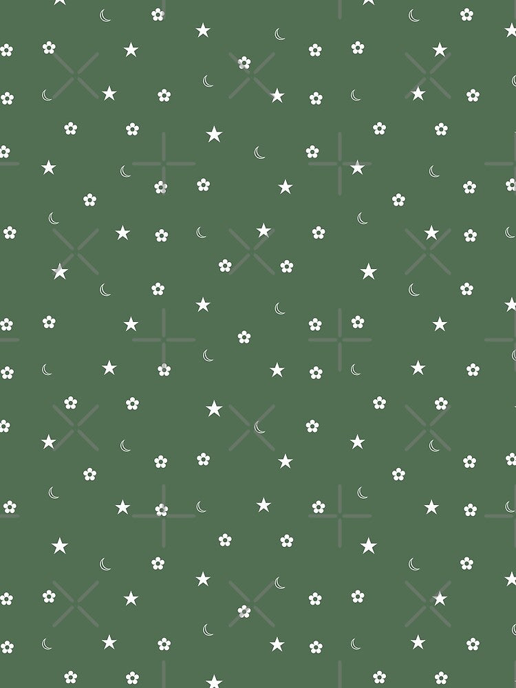 flowers moons stars - green by starcies