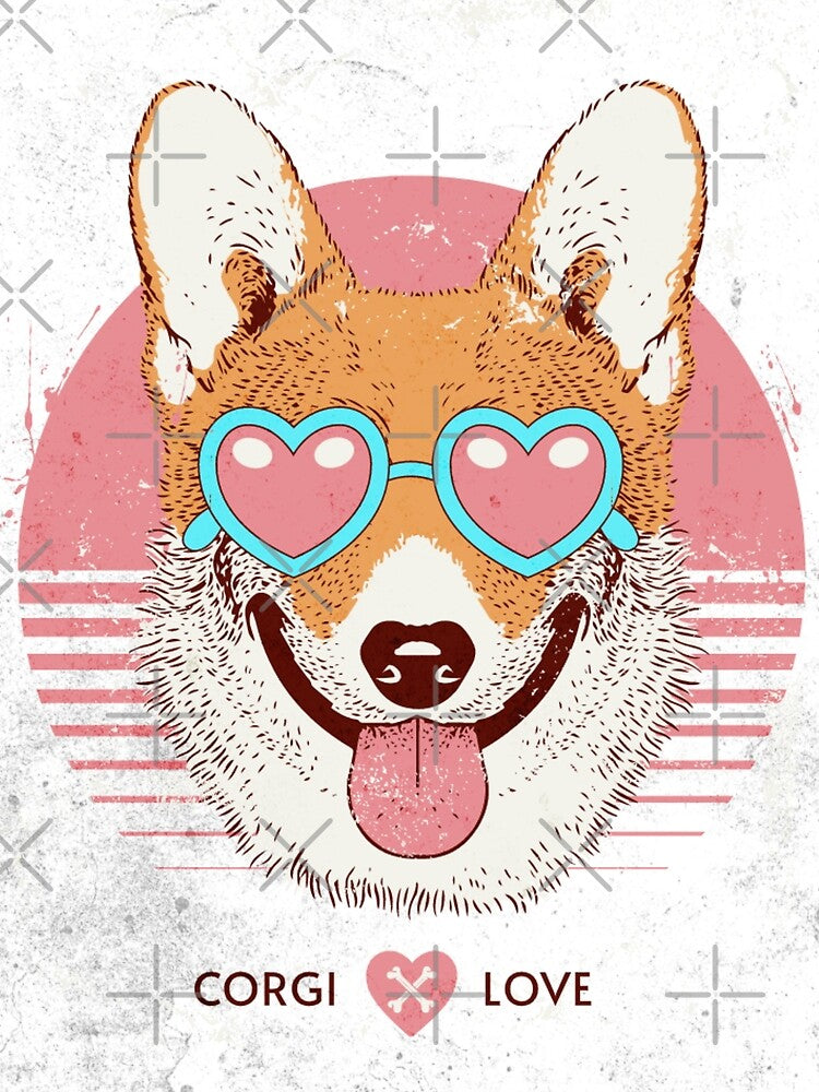 Corgi Love - Cute Dog Art Print for Corgi Lovers by Akira Miyamoto