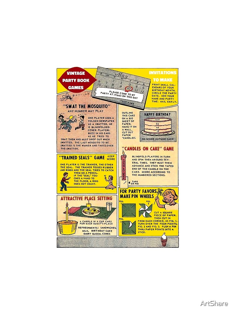 Vintage Party Book Games Print by ArtShare