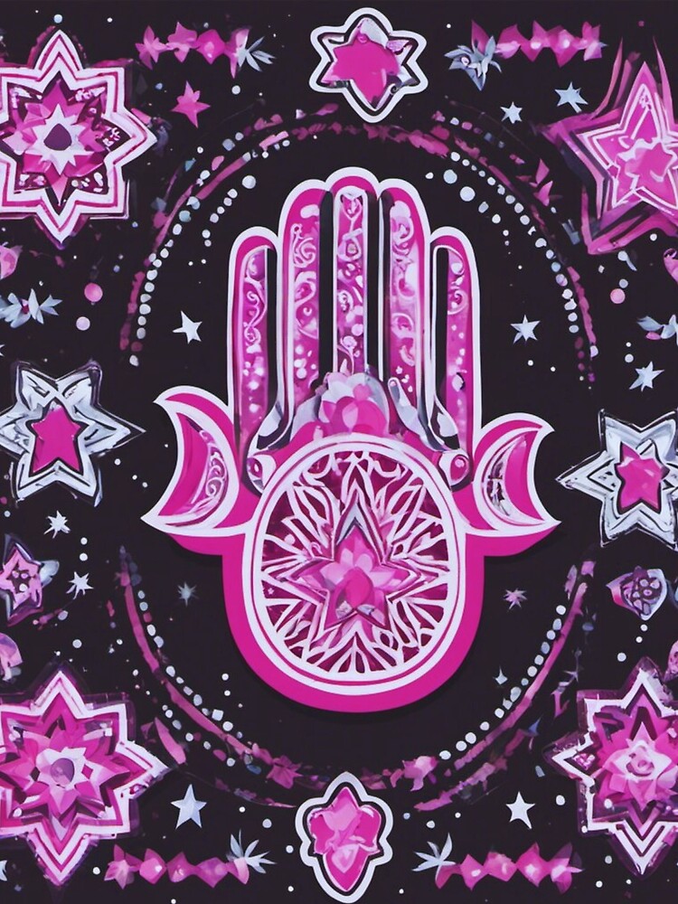 Hamsa , protection, lucky, symbols , pink by Lucky 777