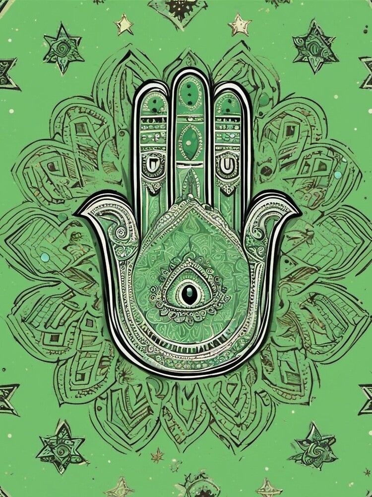 Hamsa , protection, lucky, symbols , green by Lucky 777
