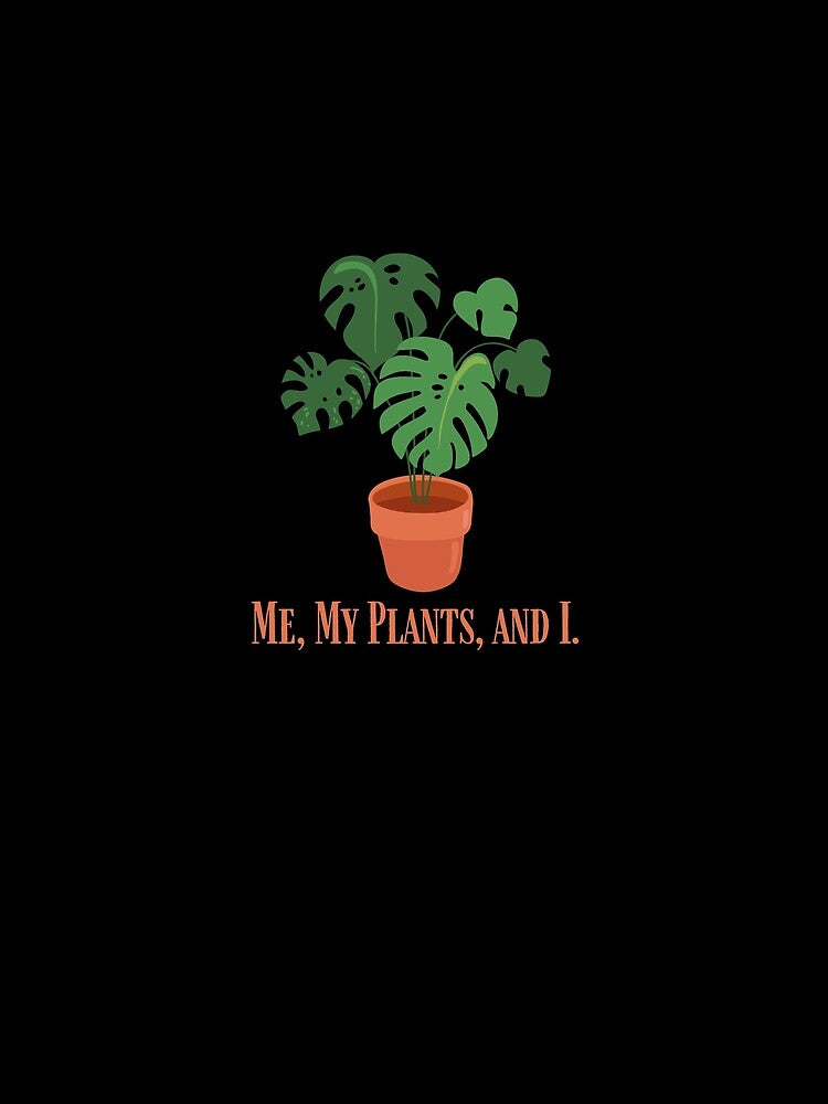 Me My Plants and I | Introvert | Funny Plant | Plant Mom | Orange | Monstera | House Plants | Plants | Plant Lady | Plant Lover | Gardener | Gardening | Plant on a Stool by ShoniwDesigns