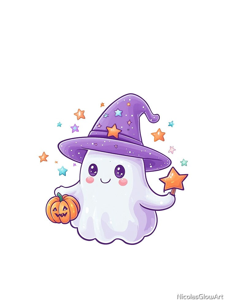 Spooky Ghost With Stars by NicolasGlowArt