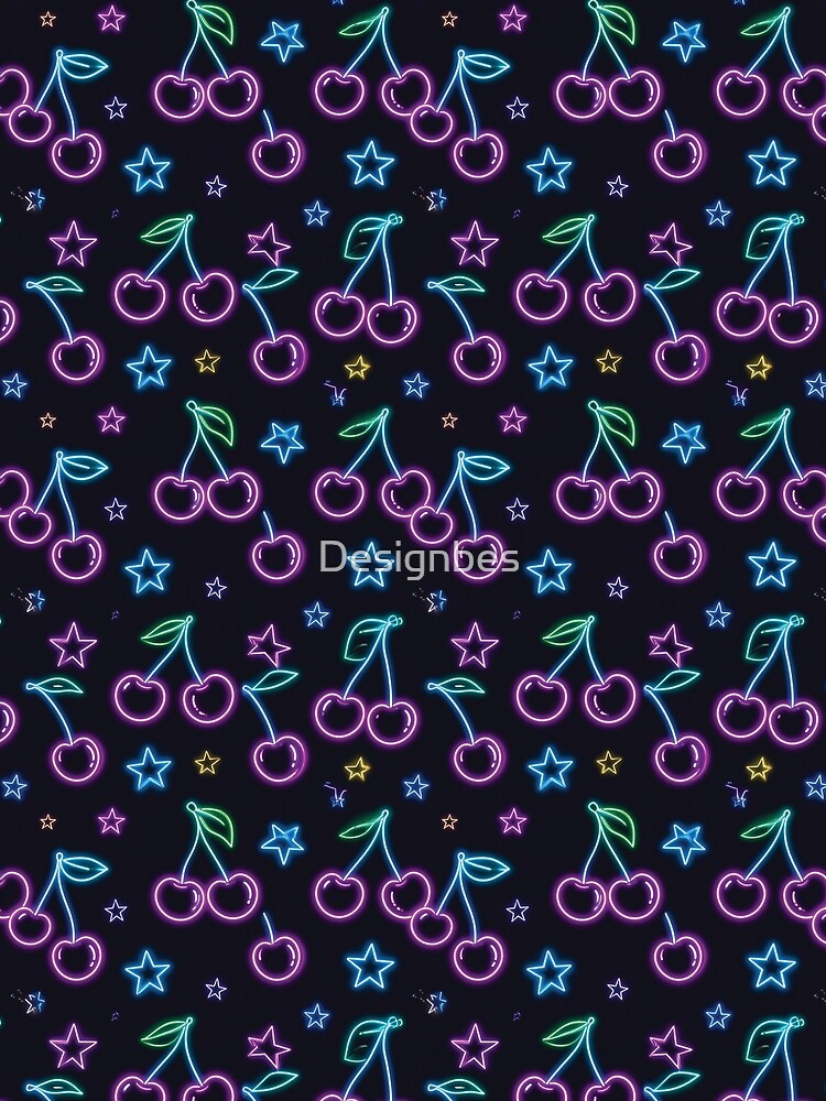 Neon Cherries Art by Designbes