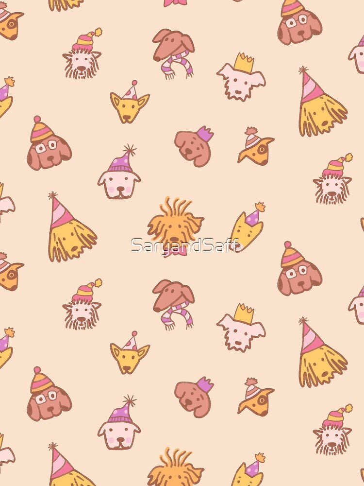 Party dogs pattern cream by SaryandSaff