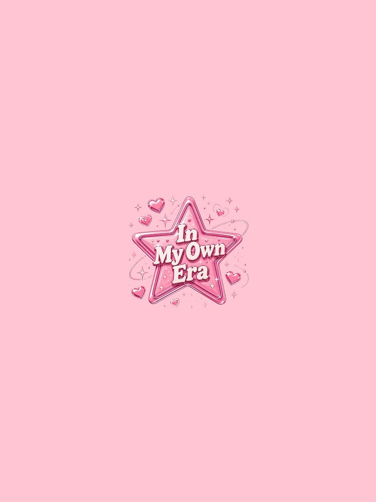 In My Own Era Y2K Shiny Pink Star - Cyber Metallic Hearts by NinaVibeStudio