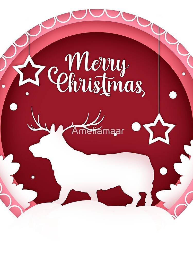 Corgi Raindeer Merry Christmas by Ameliamaar