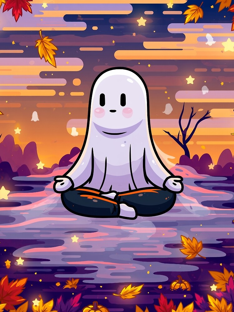 Cozy Ghost Doing Yoga — Cute Halloween by FrostyFrisby