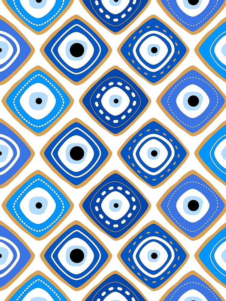 Blue Evil Eye Pattern by newburyboutique