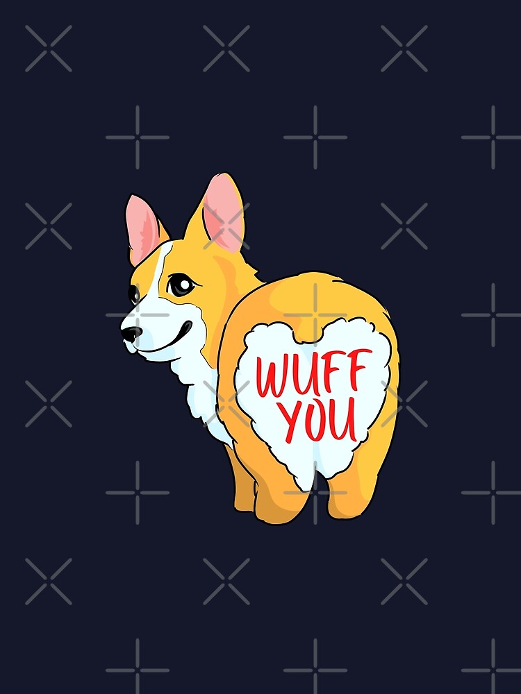 Heart Butt Cute Corgi Says Wuff You with Numbers by Cawaiico