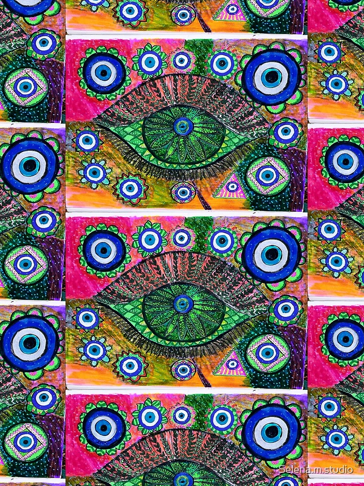 Mystical Evil Eye Mandala Abstract Art by Selena.m.studio