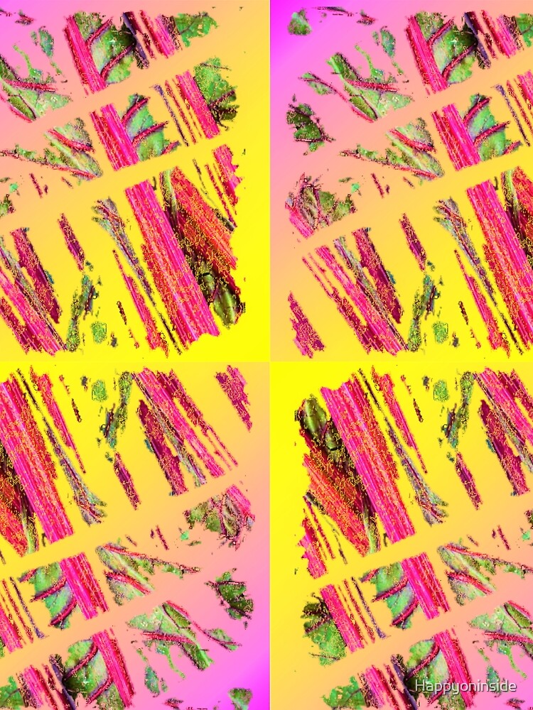Rhubarb, Rhubarb pink and yellow modern trending by Happyoninside
