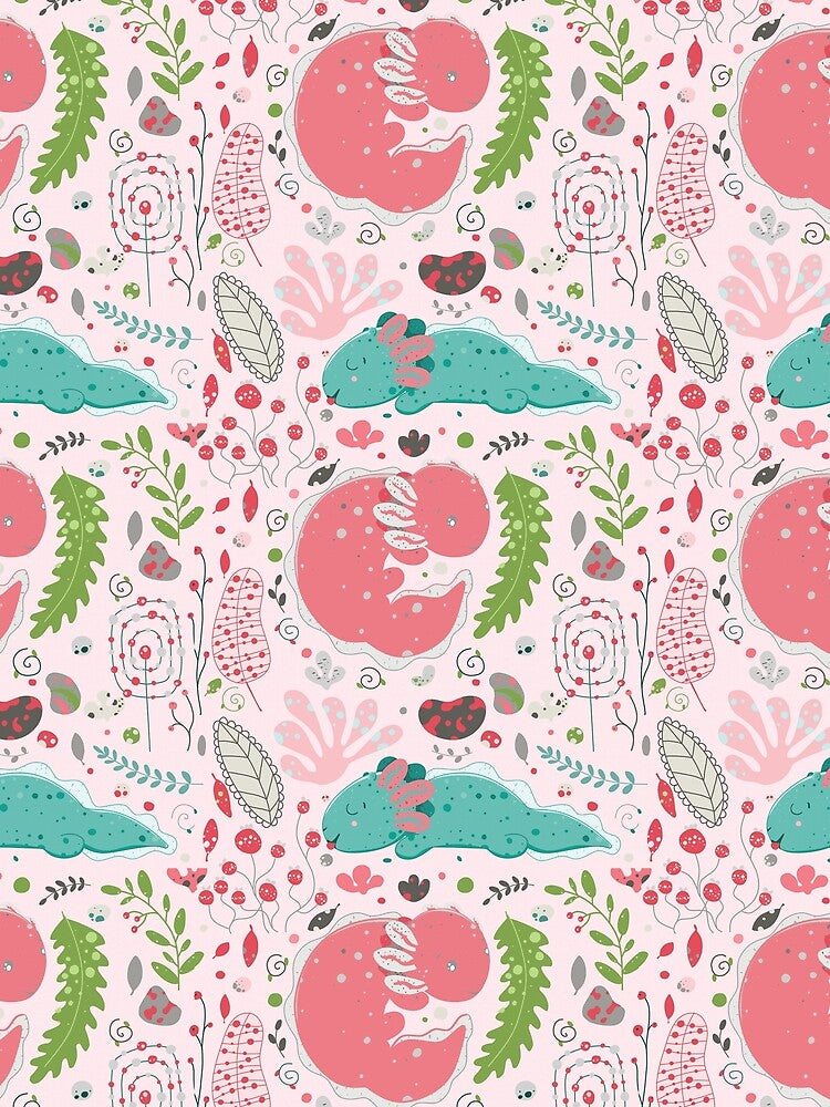 Cute Axolotl | Adorable Pink Axolotl Pattern by Karry-Pat