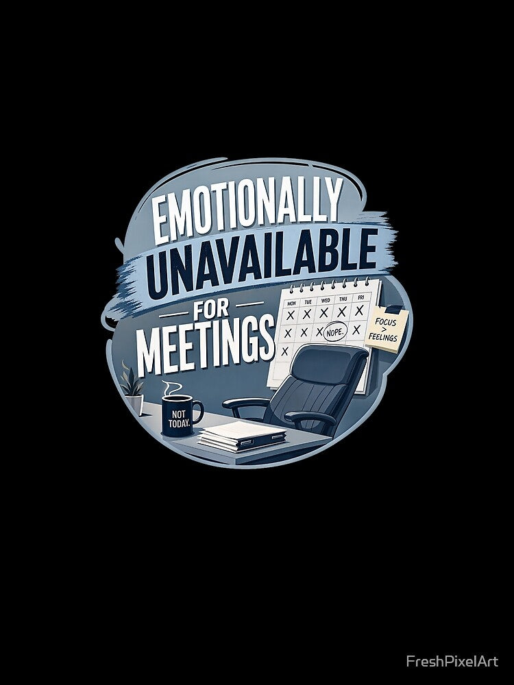 Emotionally Unavailable for Meetings by FreshPixelArt