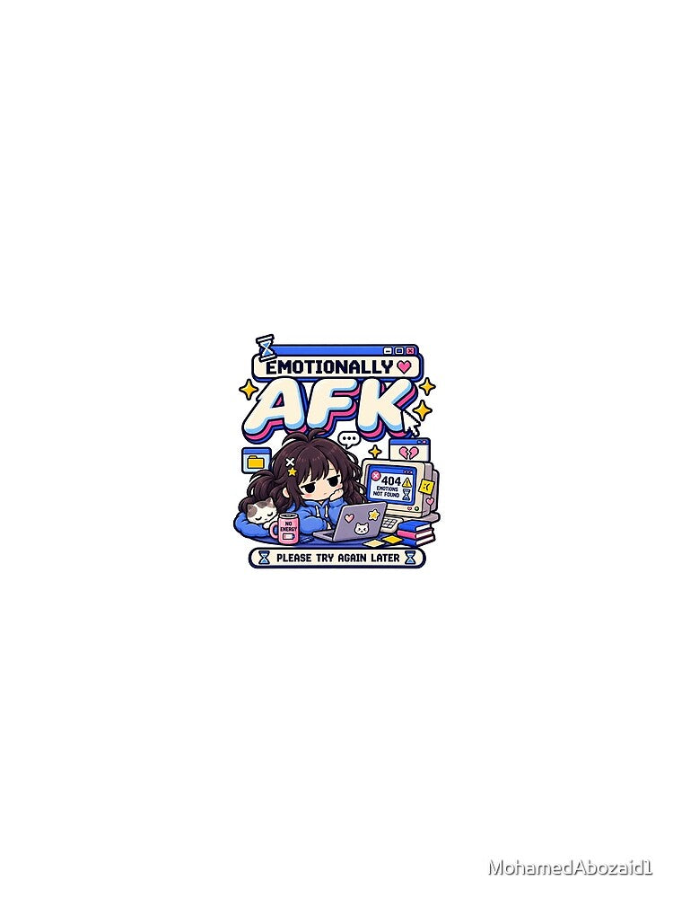 Emotionally AFK Cute Gamer 404 Error Design by MohamedAbozaid1