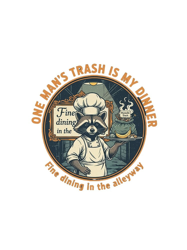 Funny Raccoon Chef – Trash Panda Fine Dining 90s Vintage Bootleg Art by FakeJoo