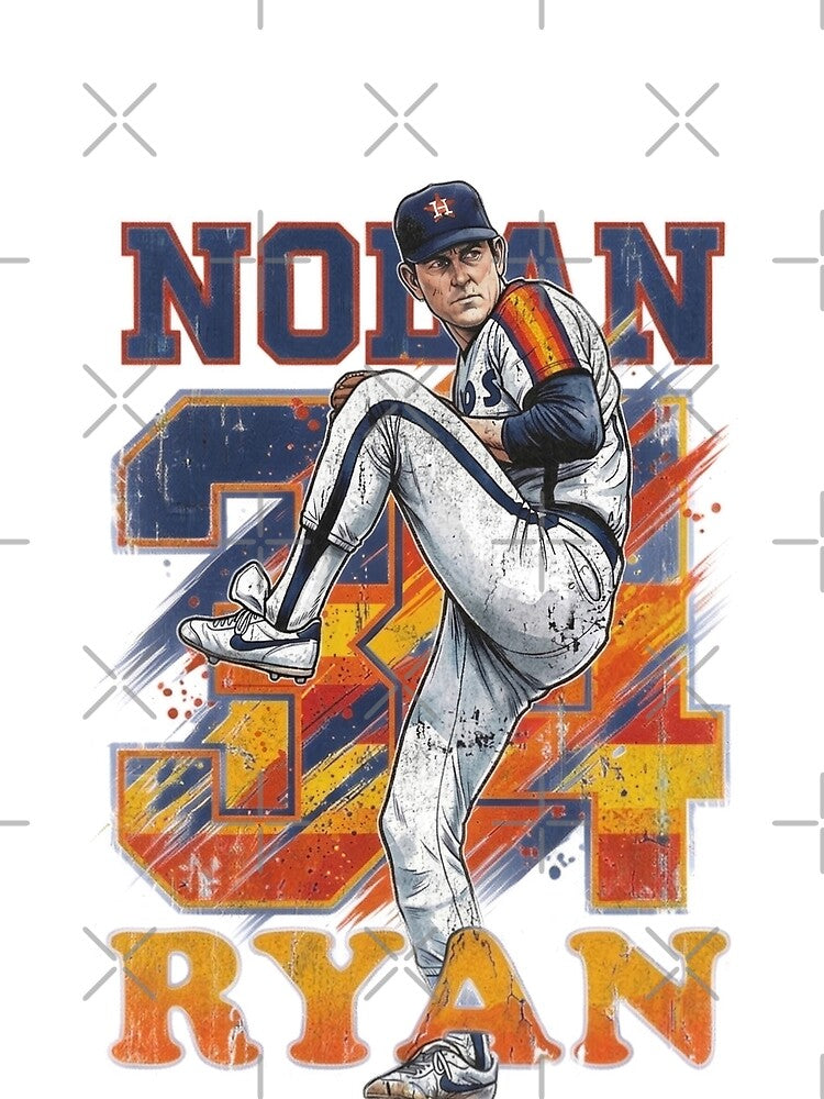 Retro Nolan Ryan 34 - Vintage Texas Baseball Legend by Thogan0416
