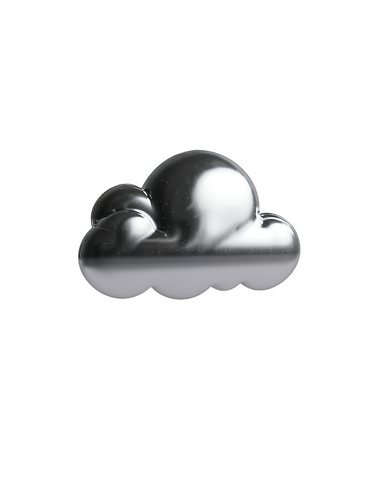 Chromed Cloud Icon Logo 3D by Uzi-Design