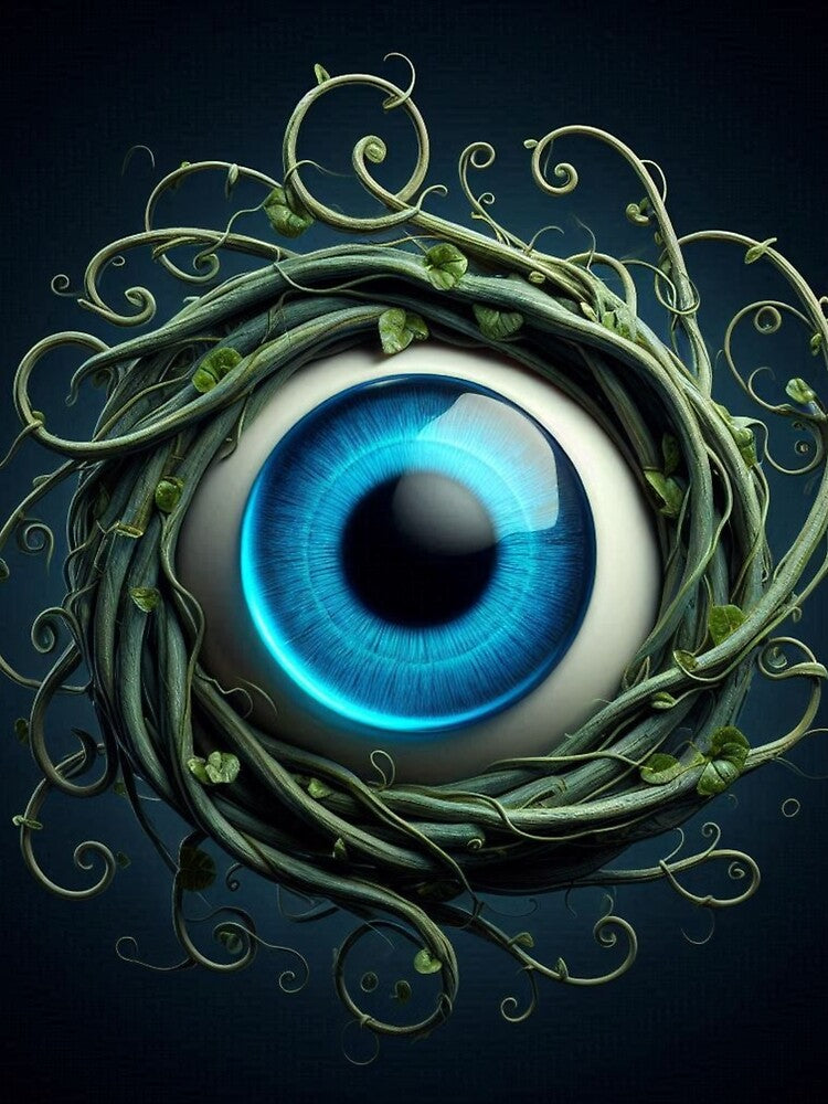 Sacred Growth – Evil Eye in Botanical Form by ashokreddy343