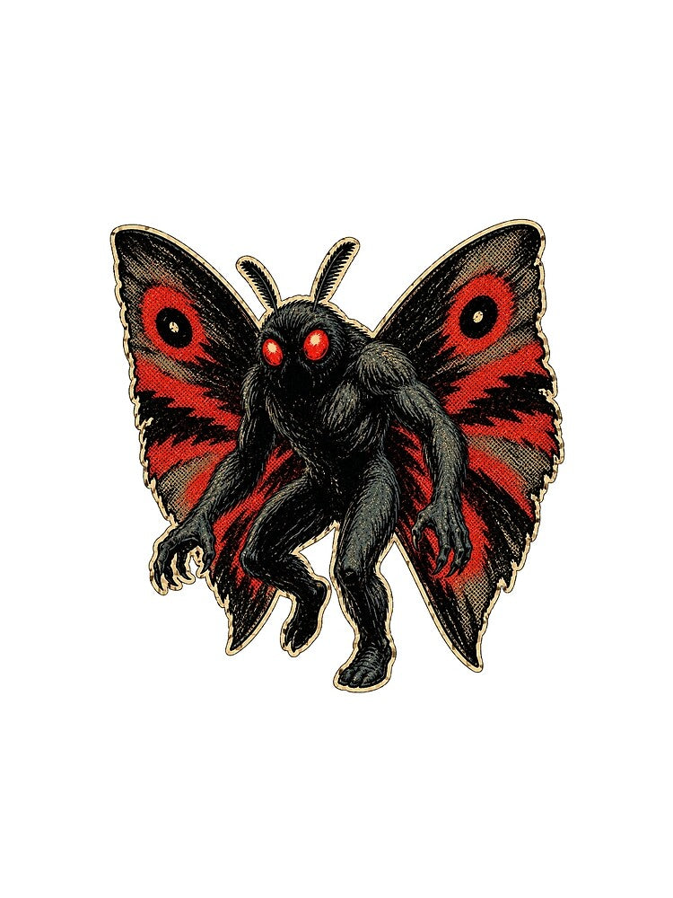 Pop Art Mothman | Retro Cryptid Illustration | Vintage Horror Art by Rewind Society
