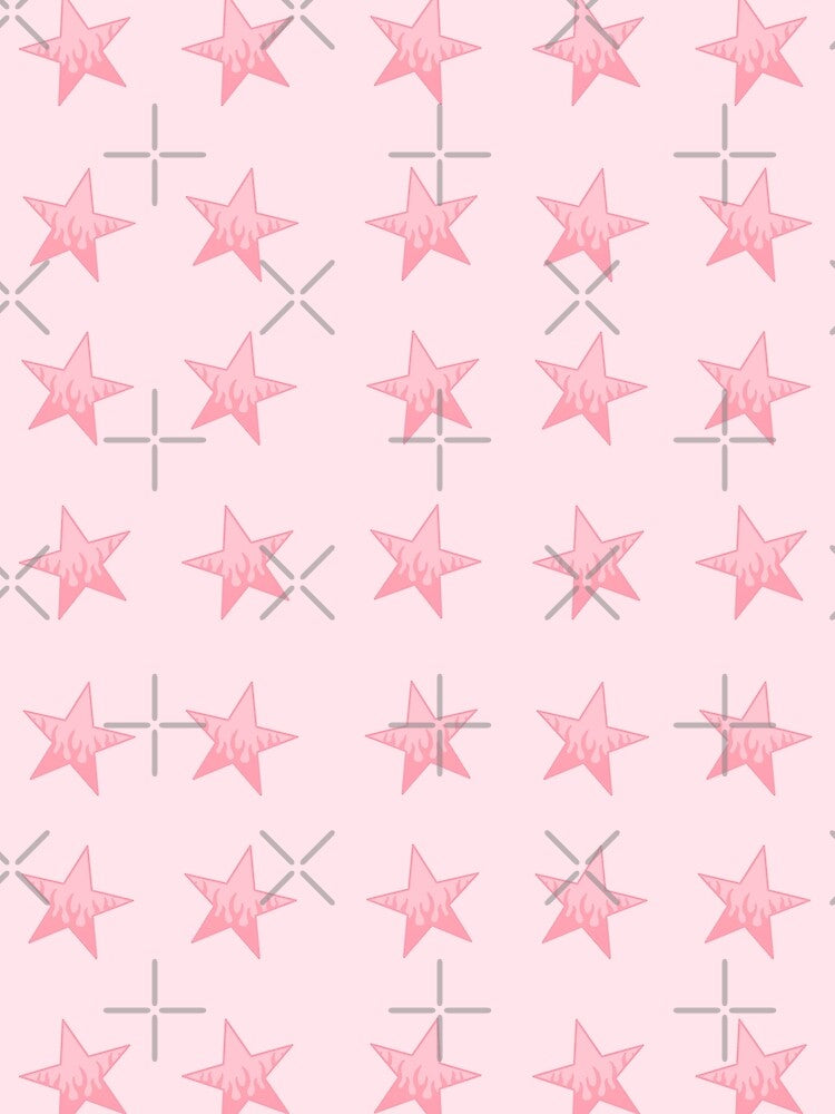 Pack of pink stars with cute flames by Pastel-PaletteD