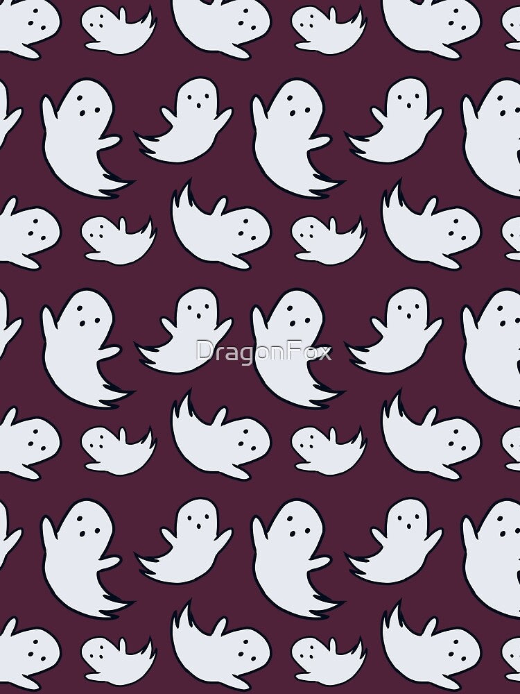 Spooky Cute Ghosts Halloween Red by DragonFox