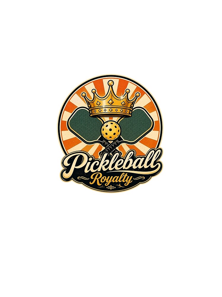 Pickleball Royalty | Vintage Crown & Paddle Retro Design by Timeless Junction