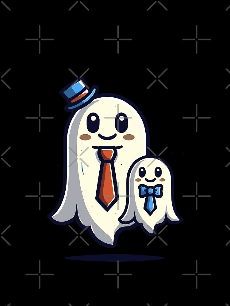 Dad Ghost Father With Son Funny Halloween by LuminOrb