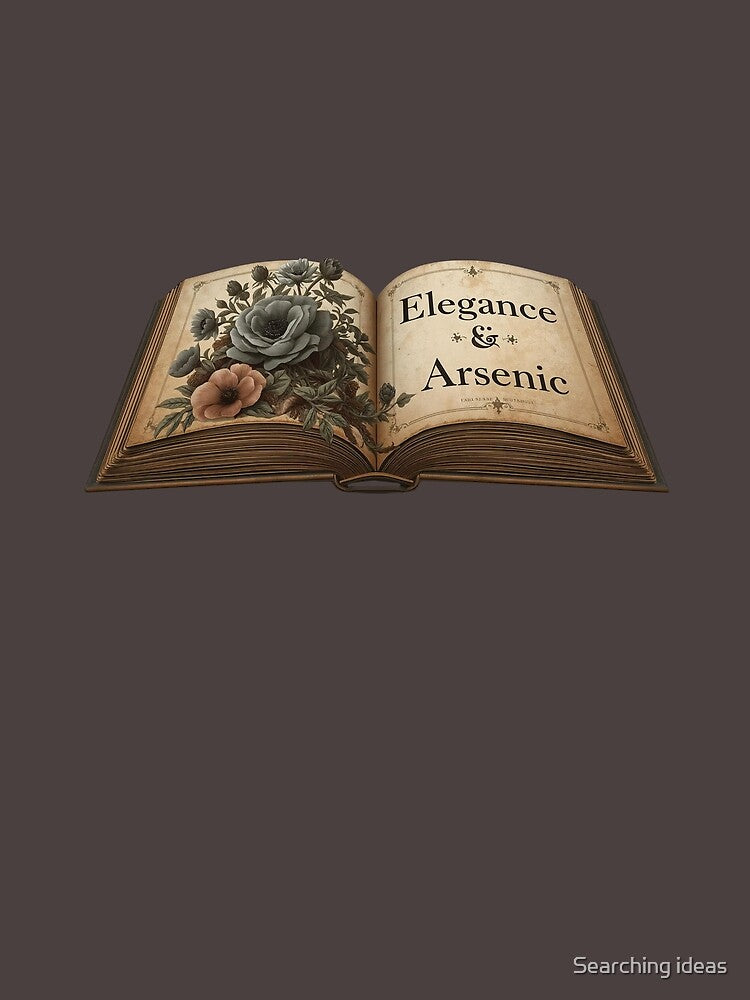 Elegance & Arsenic | Matte Gray Dark Academia Moody Floral Library by Searching ideas