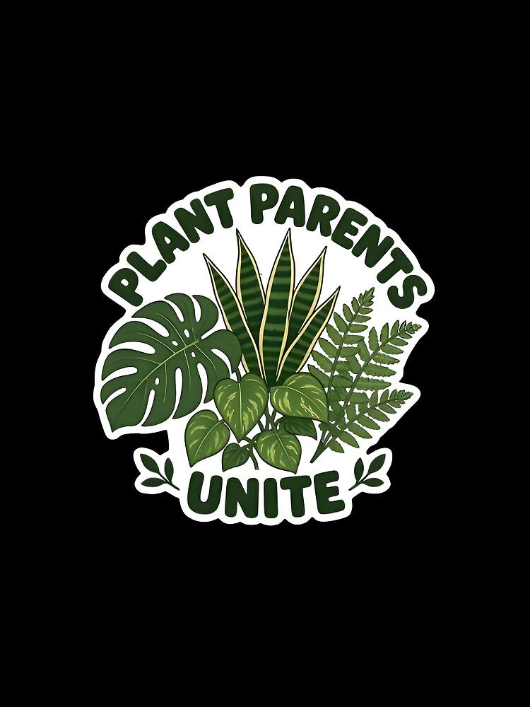 Plant Parents Unite Monstera Snake Plant Botanical Sticker by FestivityFinds