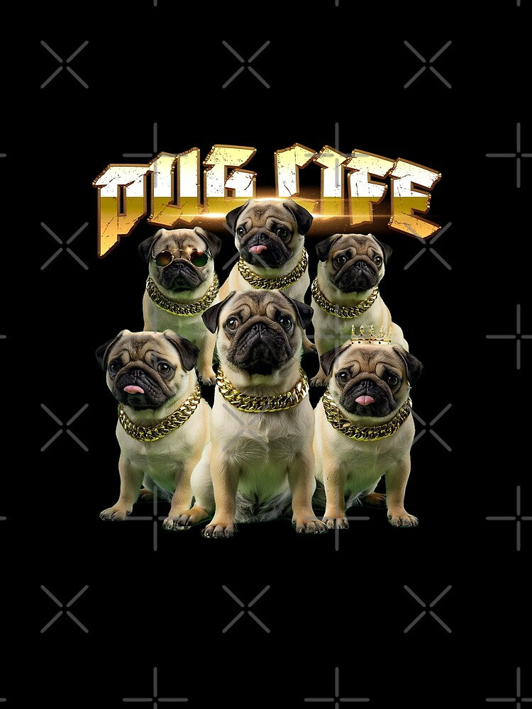 Pug Life - Retro 90s Hip-Hop Canine Crew Bootleg Vintage by Dimokaya Clothing Co.