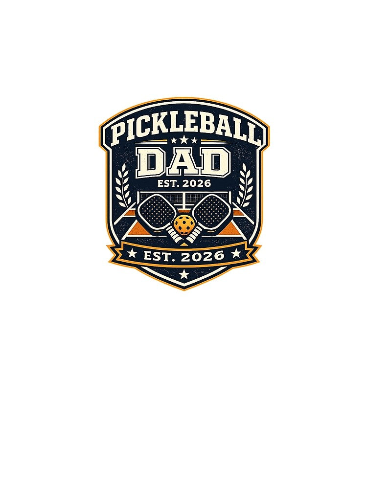 Pickleball Dad Est 2026 Vintage Sports Badge Design by Soft Panic Studio
