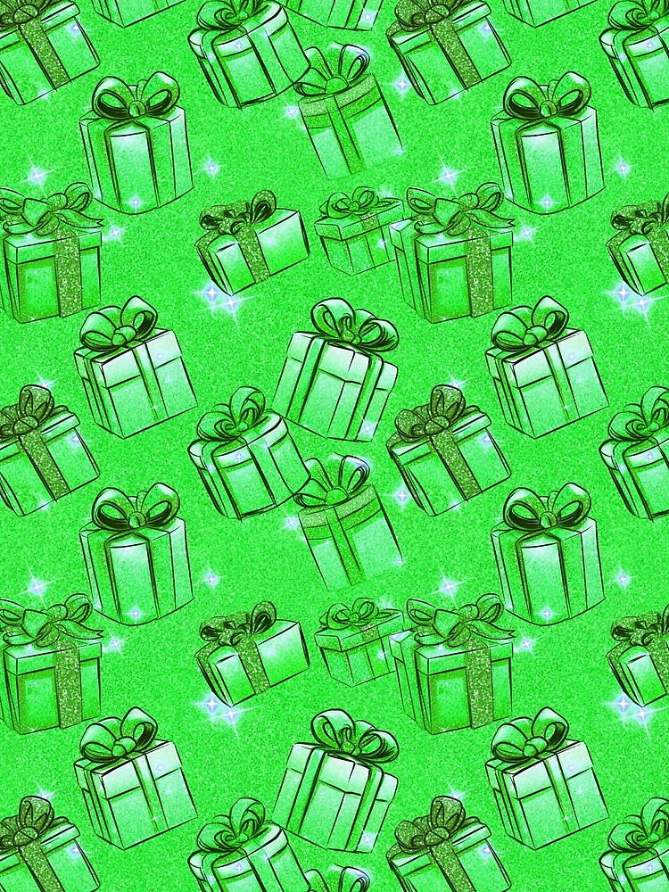 Green Christmas Presents Pattern | Christmas Gifts | Matching Family Winter Outfit by PinkGoddessLove