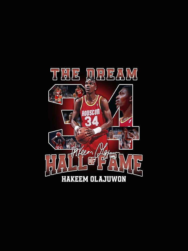 Hakeem Olajuwon The Dream Houston Basketball Legend Signature Vintage Retro 80S 90S Bootleg Rap Style by YesseniaAnkund