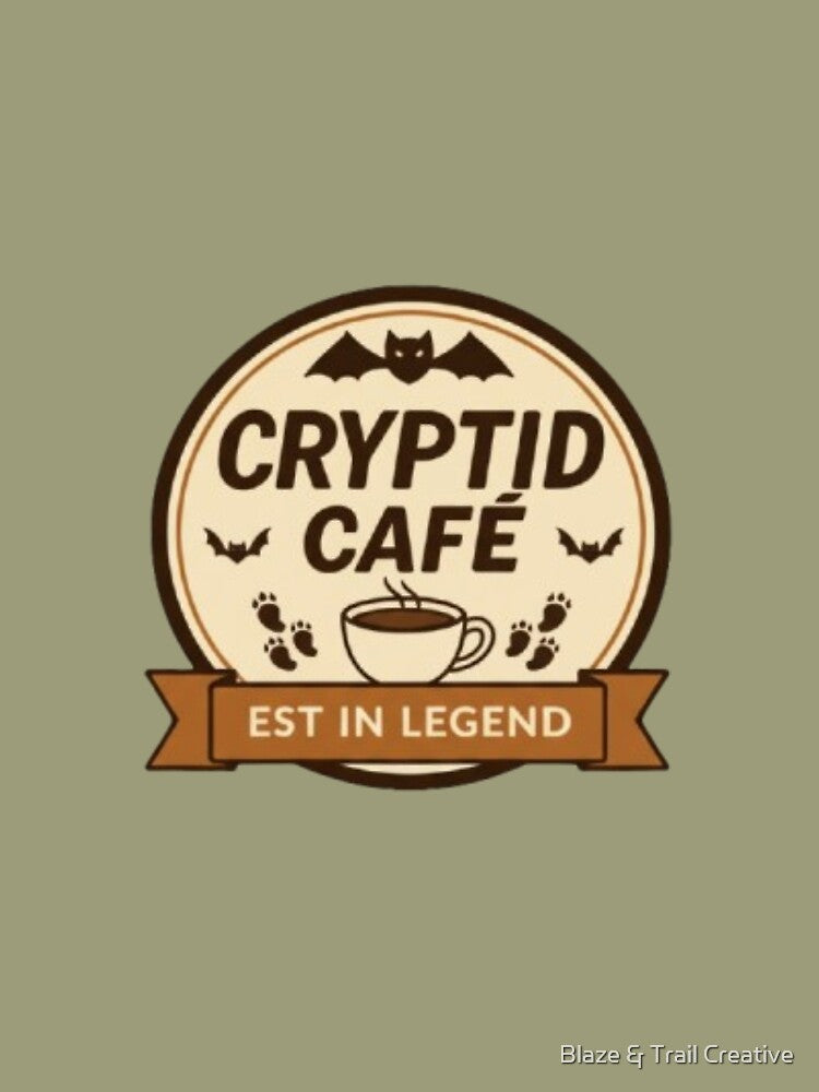Cryptid Café Logo - Established in Legend by Blaze & Trail Creative