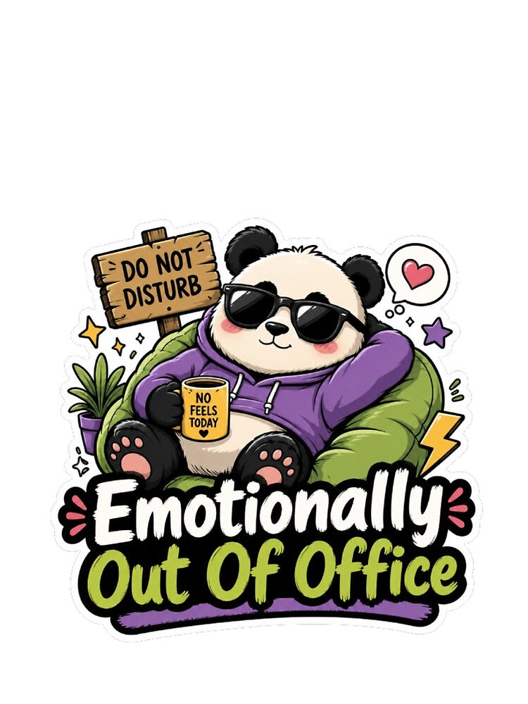 Emotionally Out Of Office Panda Sticker by PixoNest