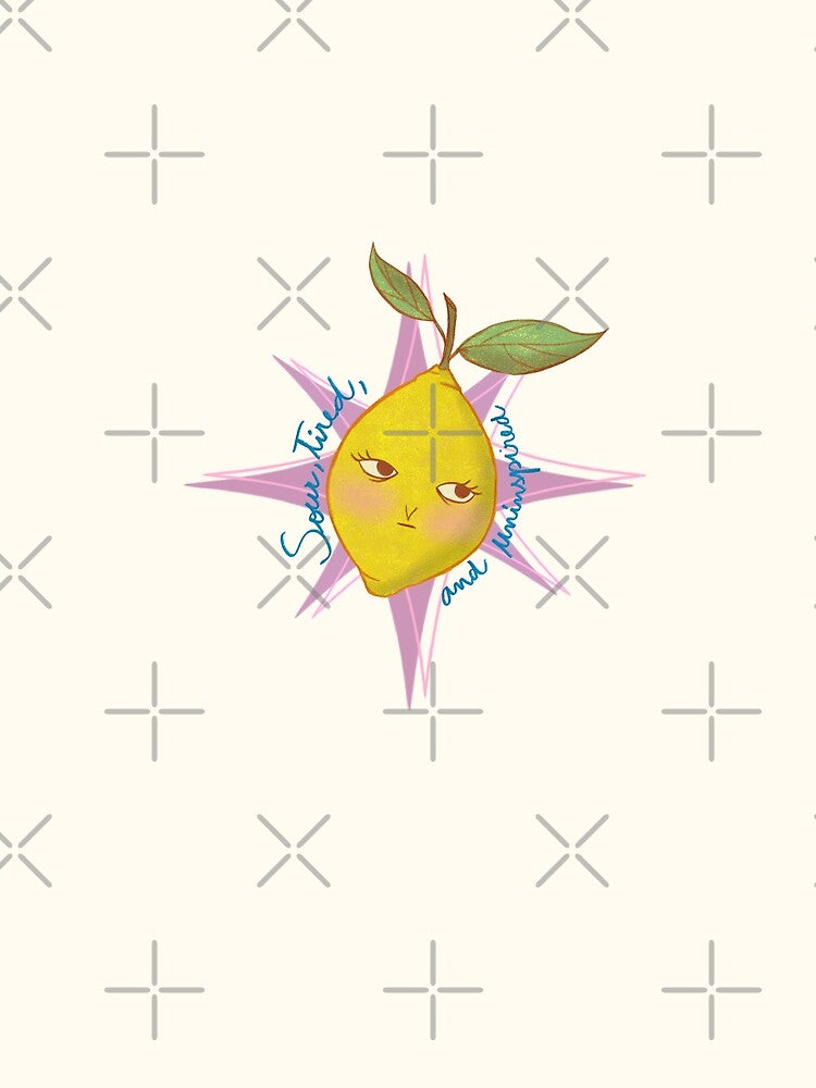Sour Tired and Uninspired Funny Lemon Retrô Art by Pop & Punch