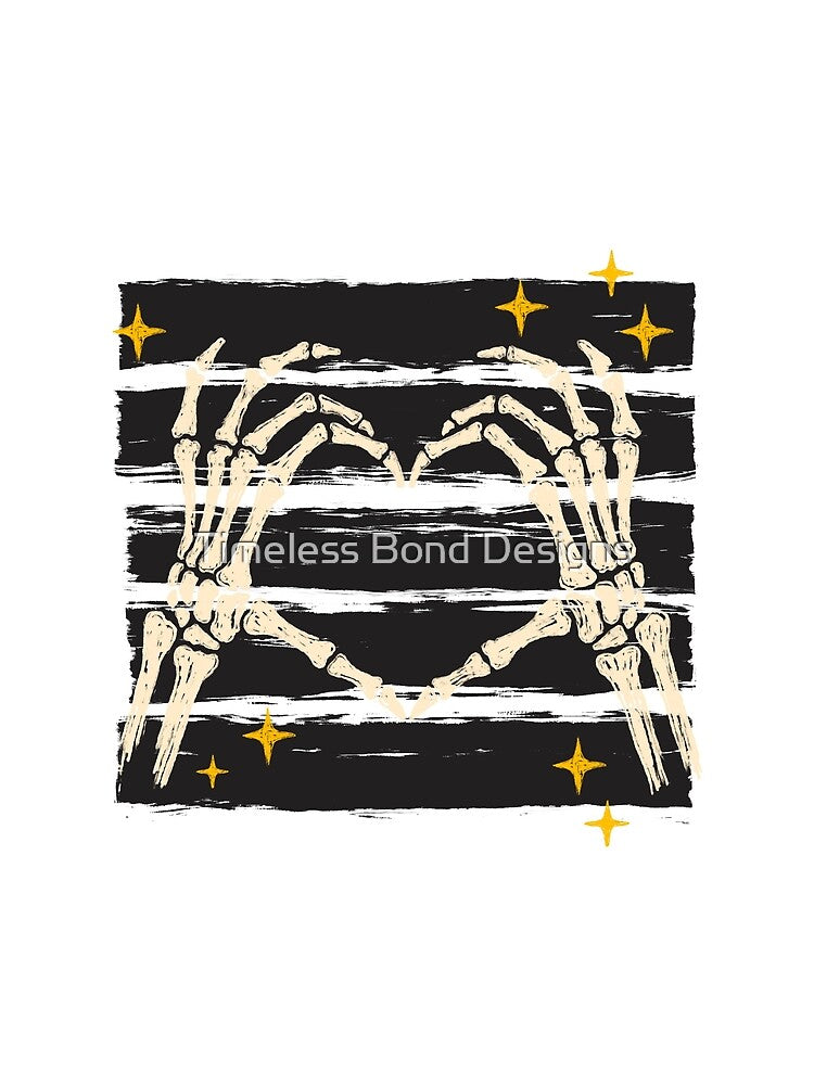 Halloween Skeleton Hand Stripes – Spooky Gothic Halloween Skeleton Design by Timeless Bond Designs