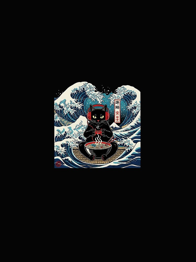 Gamer Cat Ramen Anime Retro Japanese Wave Art Women Men Kids by facegm