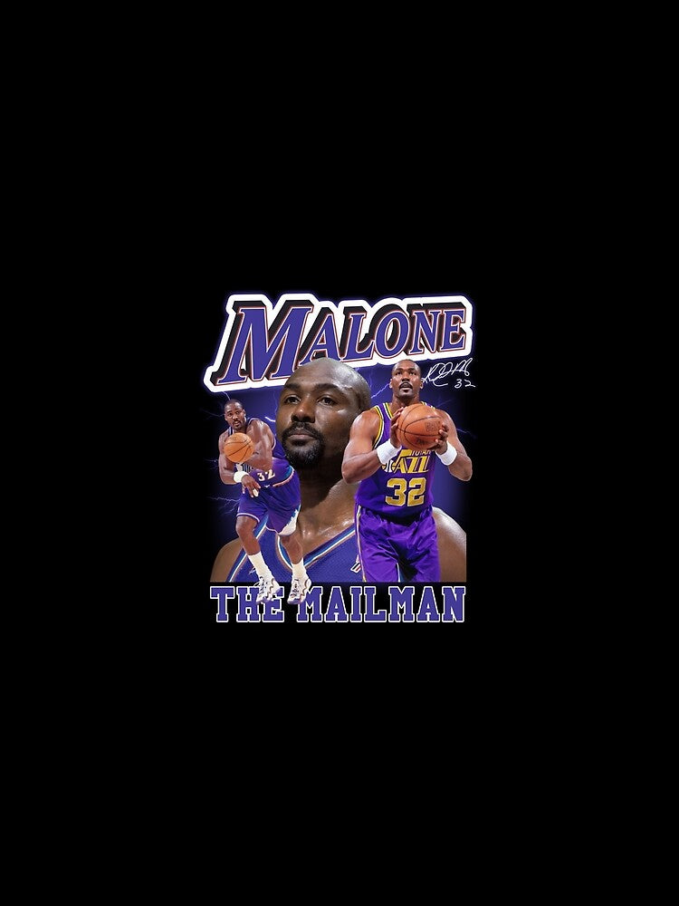 KARL MALONE The Mail Man Basketball Legend Signature Vintage Retro 80s 90s Bootleg Rap Style Classic by CharlesEkokob