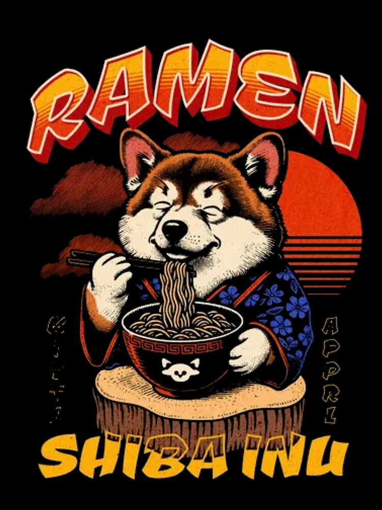 Ramen Shiba Inu – Retro Japanese Noodle Dog Art by GenZFashion000