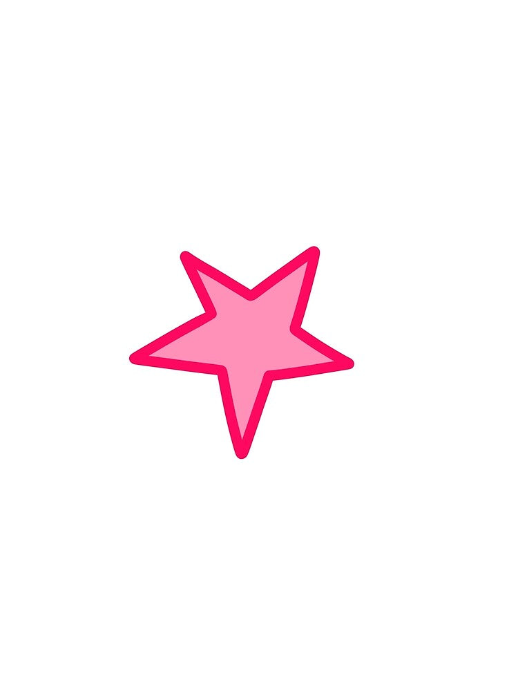 Y2K Pink Star Graphic Cute Preppy Sticker Aesthetic Illustration by somimalikkk