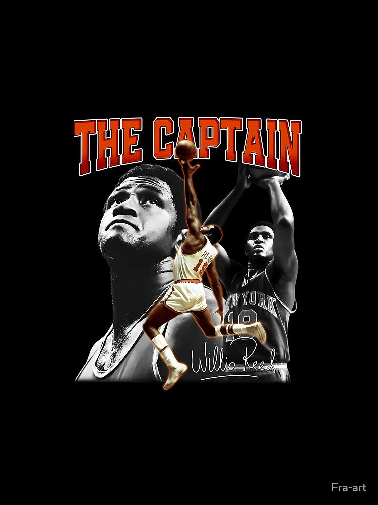 Willis Reed The Captain Basketball Legend Signature Vintage Retro 80s 90s Bootleg Rap Style by Fra-art