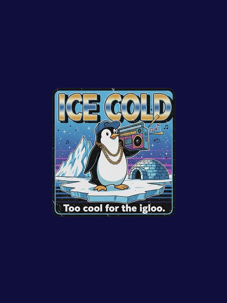Ice Cold Penguin Rapper – Funny Hip Hop Swag 90s Vintage Graphic by FakeJoo